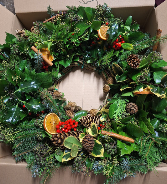 Handcrafted Irish Hedgerow Christmas Wreath