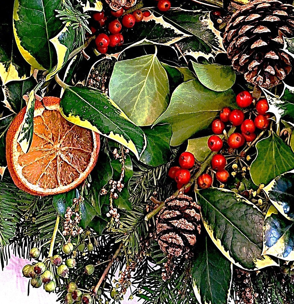 Handcrafted Irish Hedgerow Christmas Wreath