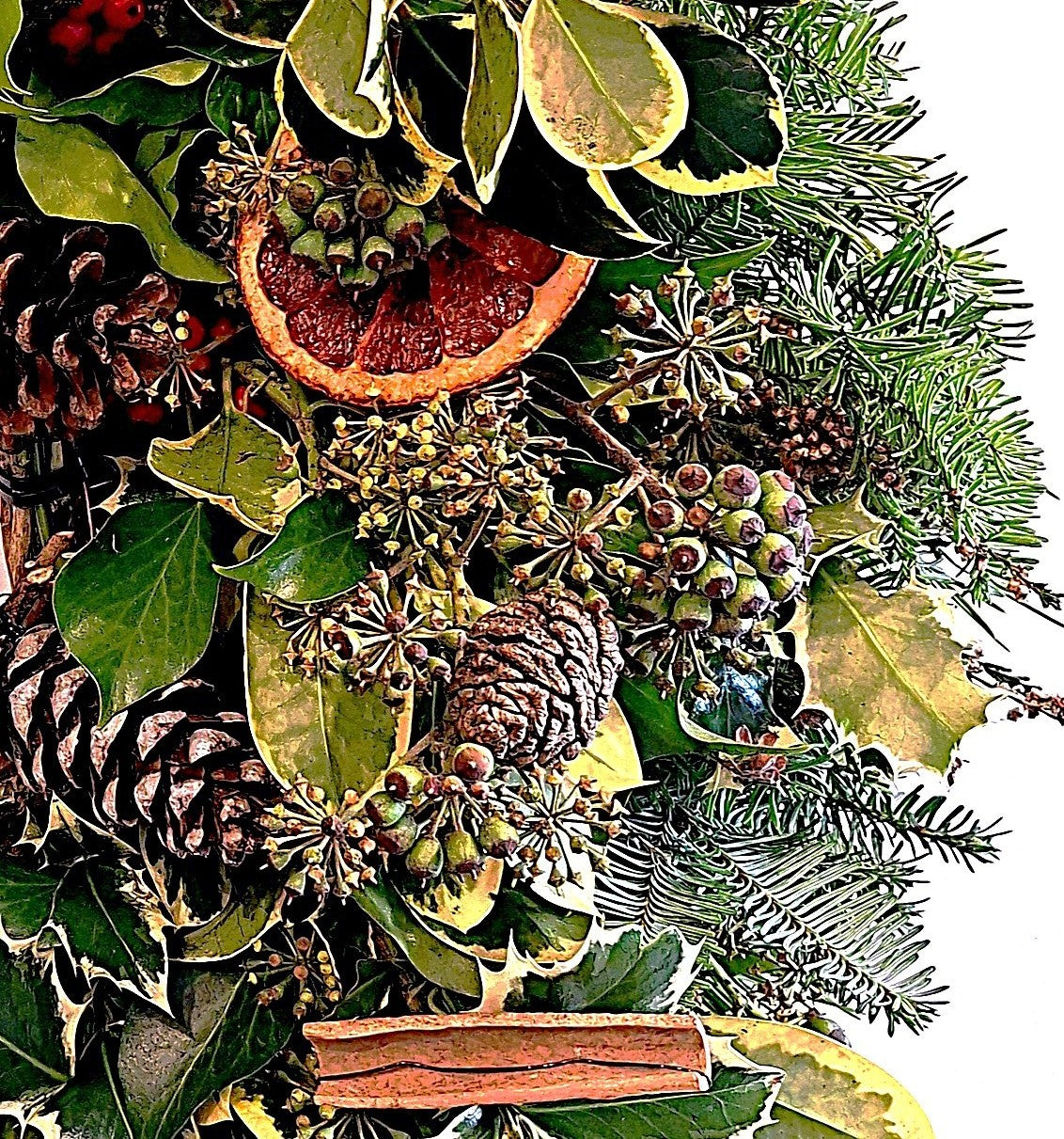 Handcrafted Irish Hedgerow Christmas Wreath