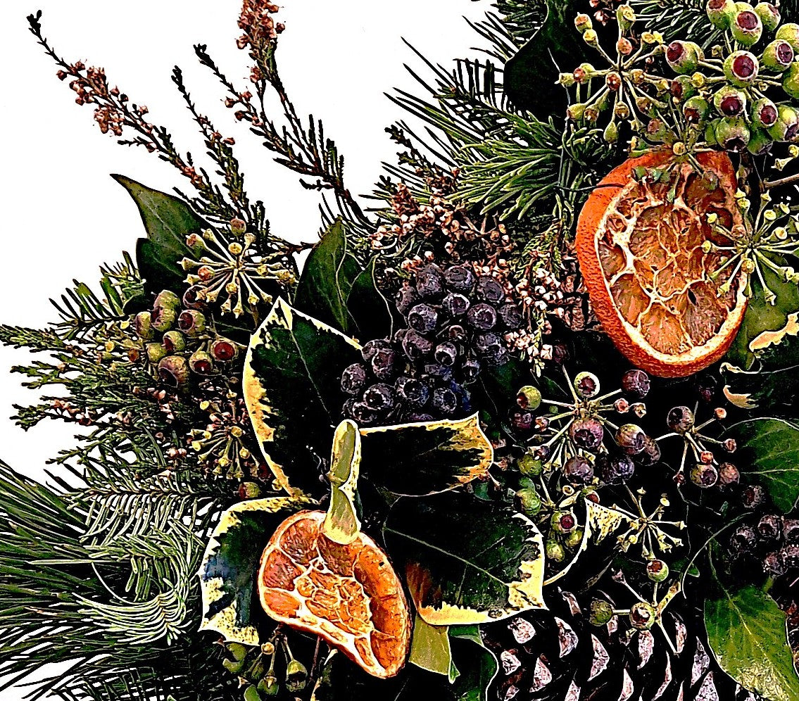 Handcrafted Irish Hedgerow Christmas Wreath